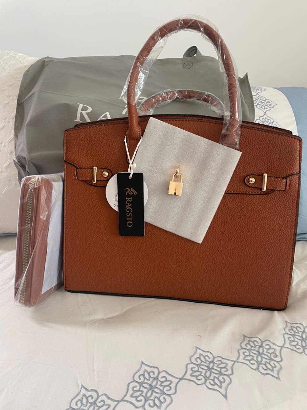 Brown Structured Top-Handle Satchel